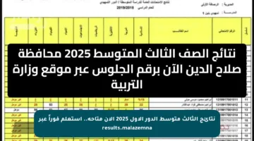 نتائج الثالث متوسط الدور الأول 2025 الآن متاحة.. استعلم فوراً عبر results.malazemna
